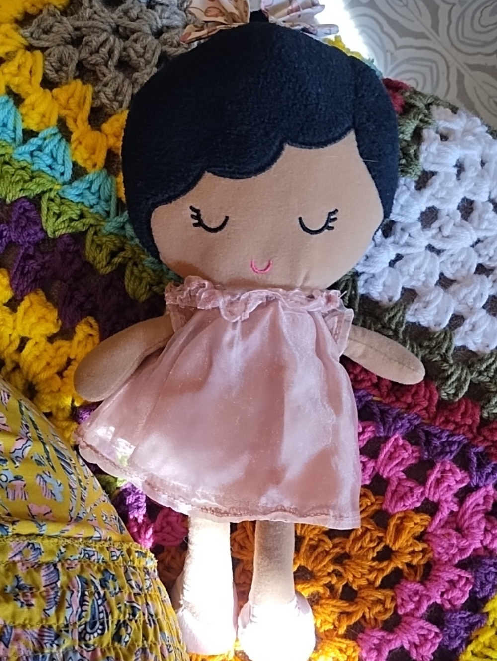 Plush Pink Dress Doll - Soft Snuggle Toy